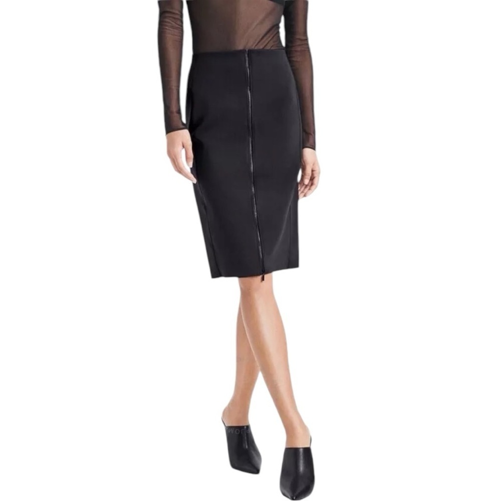 Wolford Liana Stretch Jersey Pencil Skirt Black Knee Length Size 6